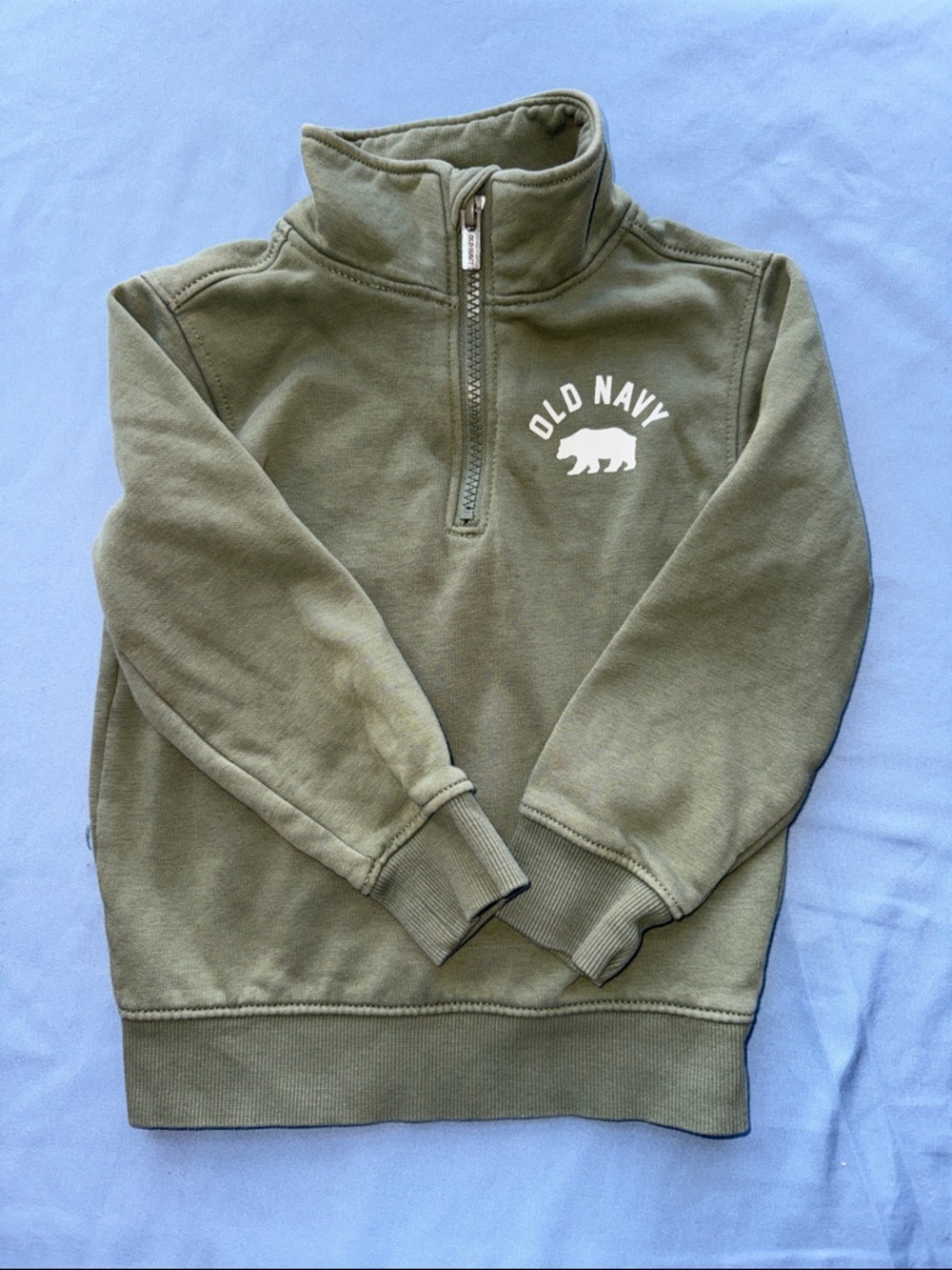 Old Navy Green Half-Zip Pullover with Bear Logo